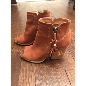 Burnt orange booties